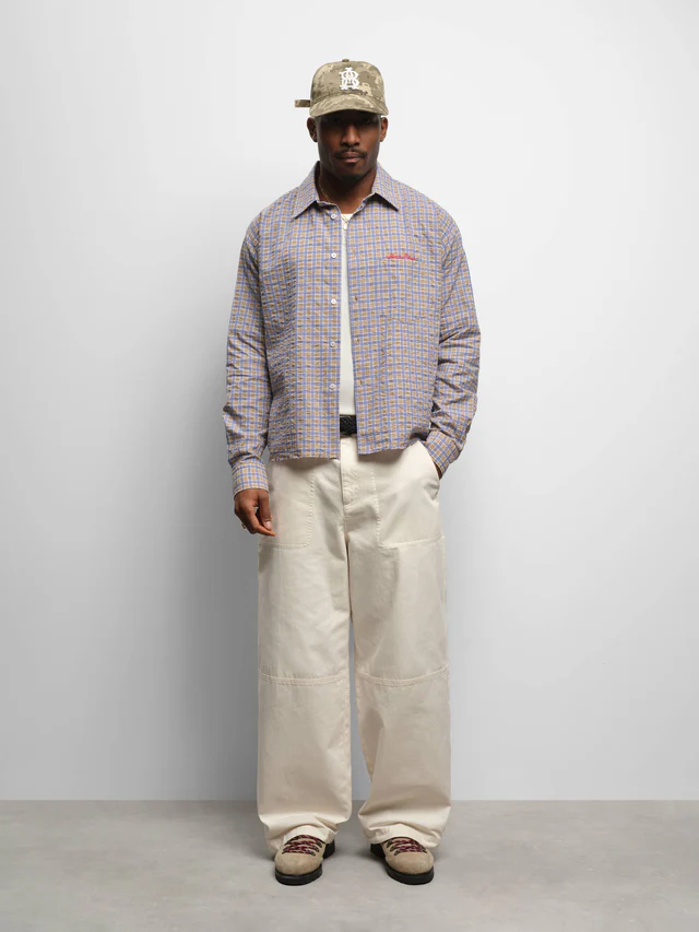 About:blank raw edge check shirt - Image 2