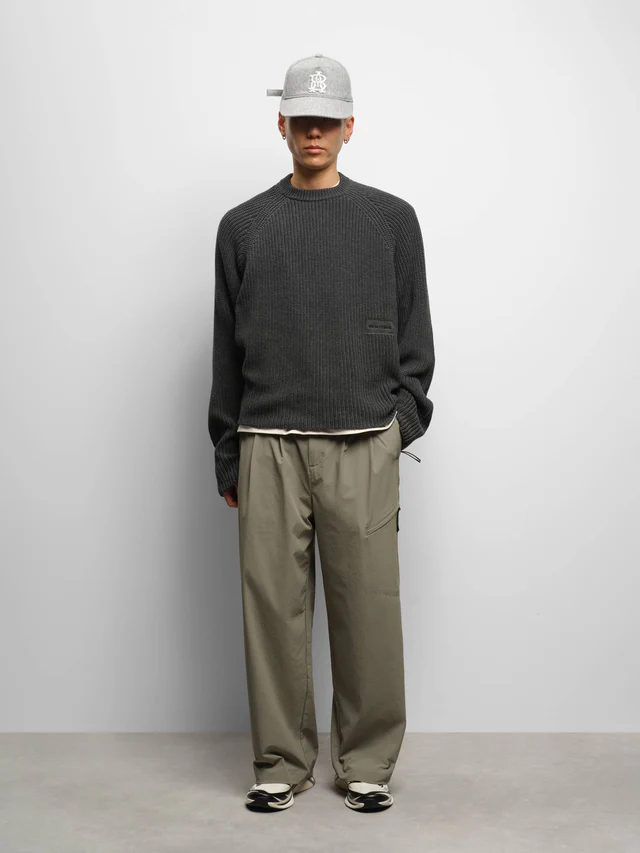 About:blank rib mock neck crew - Image 2