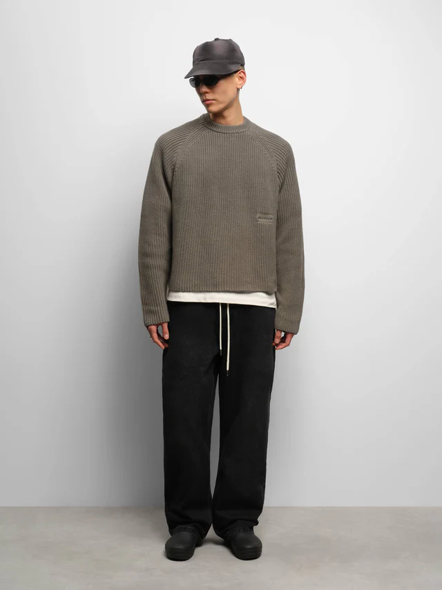 About:blank rib mock neck crew - Image 2