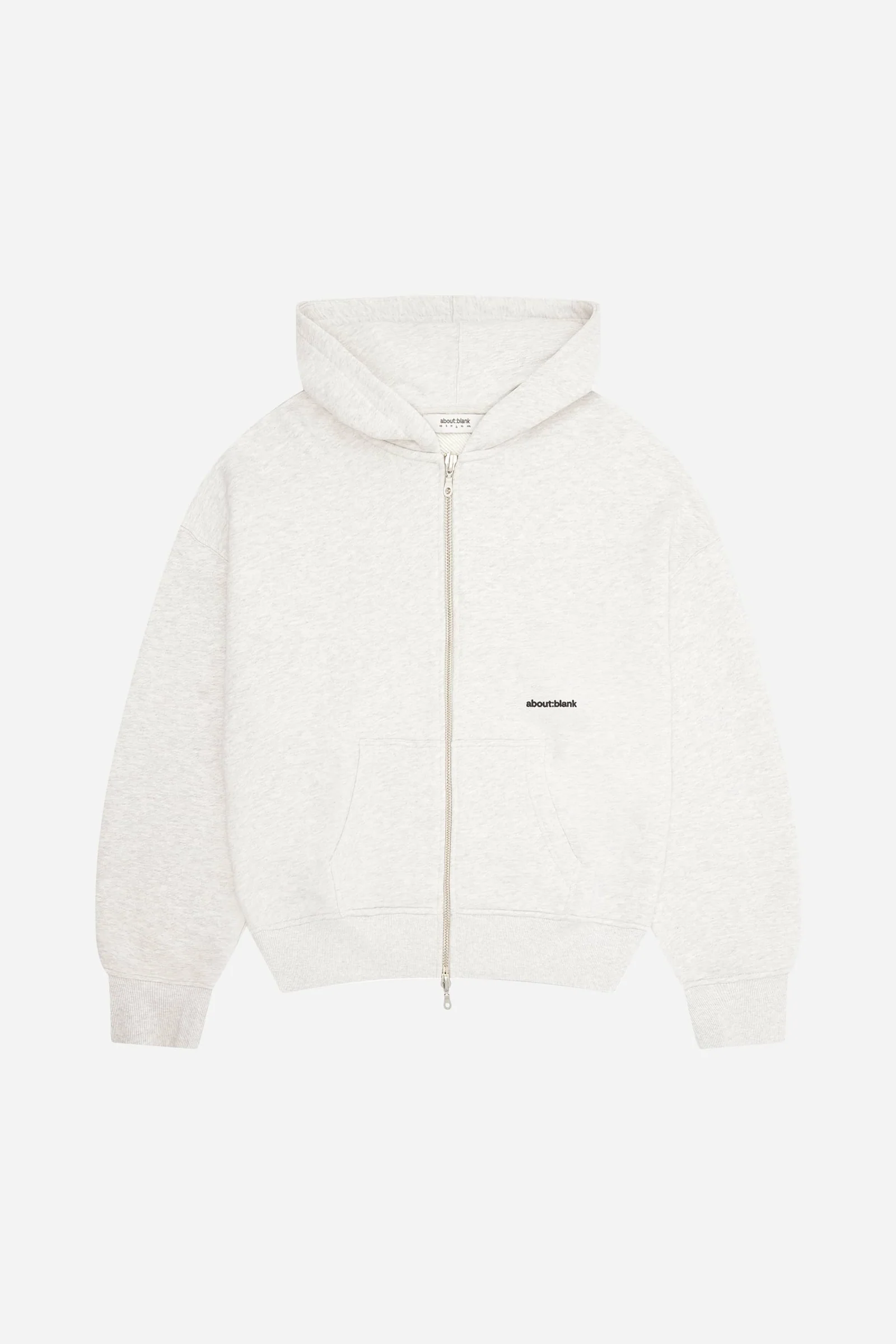 BOXZIPHOODIE_BLEACHEDGREYMARL-BLACK_1.webp About:blank box zip hoodie - Image 1